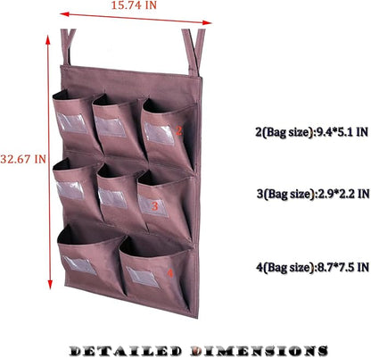 Replacement Janitorial Cart Bag with 8 Brass Grommets,25 Gallon Housekeeping cart Bag High Capacity Waterproof Thickened Commercial Janitorial Cleaning Cart Bag with 6 Brass Grommets (Coffee-8)