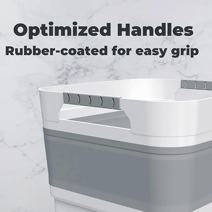 GIMWA Portable Camping Sink, Dish Tub for Outdoor Camp Sink Washing Bottles,Hands and Fruit,Foldable Wash Basin Gray JW1423GY, Medium