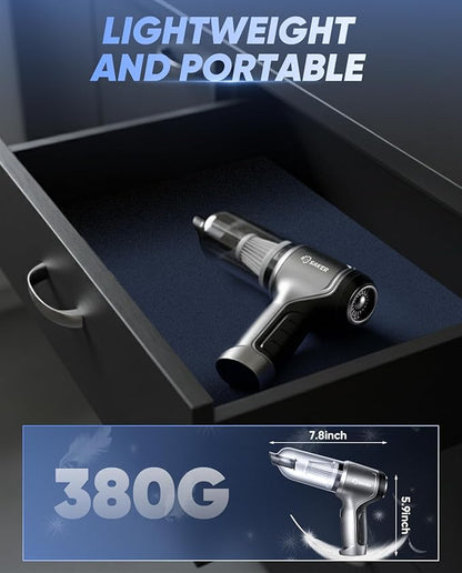 Saker Car Vacuum Portable Cordless Handheld Car Vacuum 15000PA High Power with Brushless Motor and Blower for Cars,Office,Home Cleaning HL107B