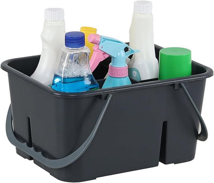 Plastic Cleaning Caddy with Handle, Portable Plastic Storage Caddy Organizers, Gray, F