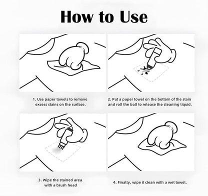Double-Headed Instant Stain Remover Pen, Portable Dual-Tip Stain Remover Pen for Clothes Spot, Instant Fabric Stains Removers Pens for Oil Wine and Food Stains, Dates, Office, Travel Using (Combo 5)