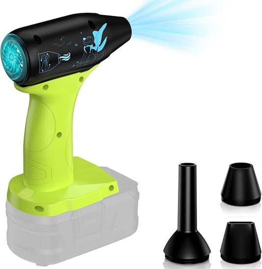 Jet Dry Mini Blower 130000 RPM High Speed Jet Fan, 4 Speed Control, Compatible with Ryobi 18V Battery, Cordless Handheld Blower for Car Drying & Cleaning (Battery Not Included)