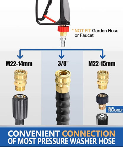TOOLCY Foam Cannon Kit with Pressure Washer Gun 5000 PSI, 5 Nozzle Tips, 1/4" Quick Connector, 1L Bottle, Quick Release, Industrial Grade