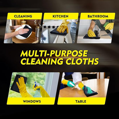 HOMEXCEL 800 Packs Microfiber Cleaning Cloth, 11.5 x 11.5 inch Microfiber Towels for Cars, Ultra Absorbent Washing Cloth, Lint Free Streak Free Cleaning Rags for Car, Kitchen, and Window (Black)