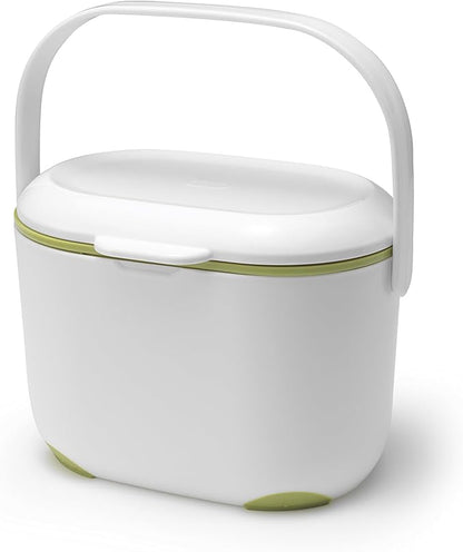 Addis 2.5 Litre Kitchen Compost Caddy, White/Green