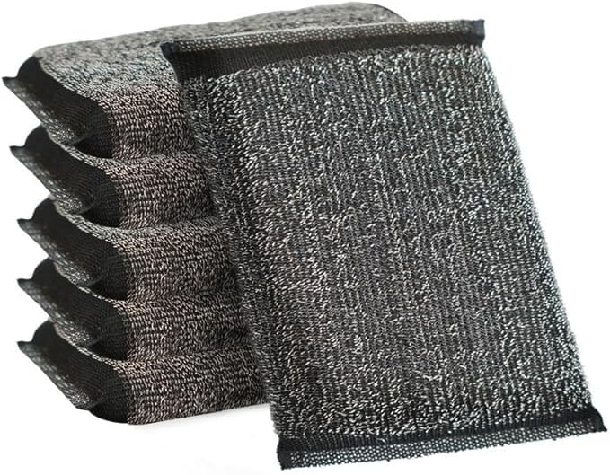 Swift-Scrub Non-Scratch Wire Steel Scrubber for Sustainable Cleaning of Utensils, Dishes, Counters, Sinks and Wet and Dry Cleaning Multipurpose Dish Wash Scrubber | (Metal-Wire Sponge Pad, Pack of 4)
