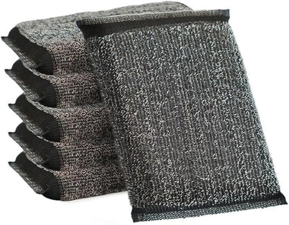 Swift-Scrub Non-Scratch Wire Steel Scrubber for Sustainable Cleaning of Utensils, Dishes, Counters, Sinks and Wet and Dry Cleaning Multipurpose Dish Wash Scrubber | (Metal-Wire Sponge Pad, Pack of 4)