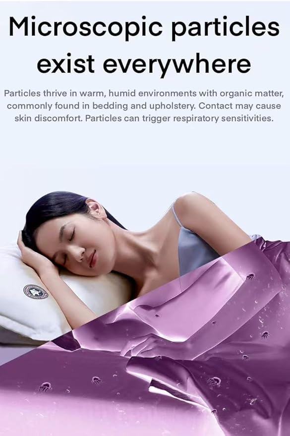 Mattress Fabric Cleaner - UV-C Light Refreshment & 8000Pa Cyclonic Suction, Quiet Cordless Handheld for Mattress, Sofa, Car