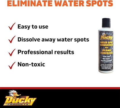 DUCKY PRODUCTS Water Spot Remover for Stone Surfaces: Cleaner for Natural Stone, Granite & Plumbing Fixtures, 8 oz