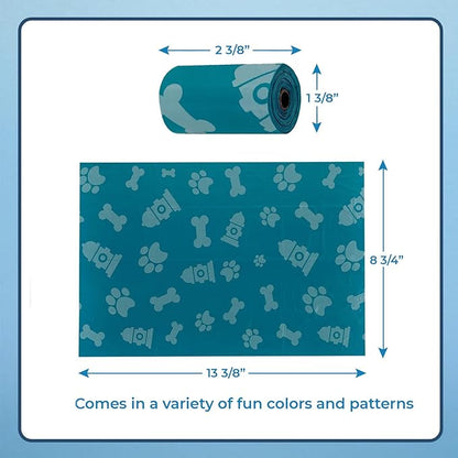 Best Pet Supplies Dog Poop Bags for Waste Refuse Cleanup, Doggy Roll Replacements for Outdoor Puppy Walking and Travel, Leak Proof and Tear Resistant, Thick Plastic - Turquoise, 150 Bags