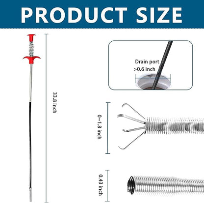 33 inch Drain Snake Flexible Grabber Claw – Toilet Snake Drain Claw for Clog Remover & Pick Up Small Items