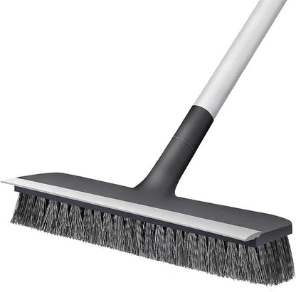 AONEZ Floor Scrub Brush with Long Handle - Adjustable Handle 2 in 1 Scrape and Heavy-Duty Stiff Bristle Floor Scrubber Brush for Cleaning Bathroom, Kitchen Patio Tile Garage and Deck