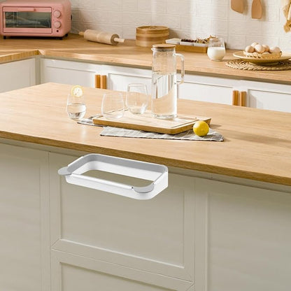 Hanging Trash Bag Holder over the Drawer Kitchen Garbage Bag Rack Plastic Cupboard Door Mounted Holder Gray