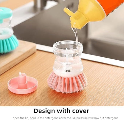 3pcs Soap Dispensing Palm Brush,Dish Brush for Dishes Pot Pan Kitchen Sink Scrubbing, Soap Dispense,Kitchen Brush