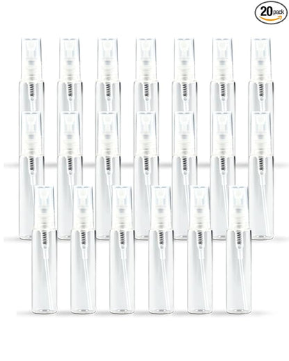20 Pack Set 10ML Protable Refill Bulk Atomizer Spray Travel Perfume Bottle Hydrating Empty Bottle (Clear-1)