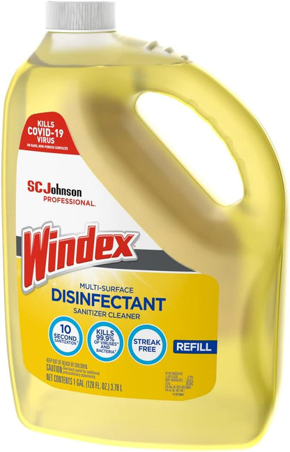 SC Johnson Professional Windex Disinfectant and Multi-Surface 1 Gallon (Pack of 4)