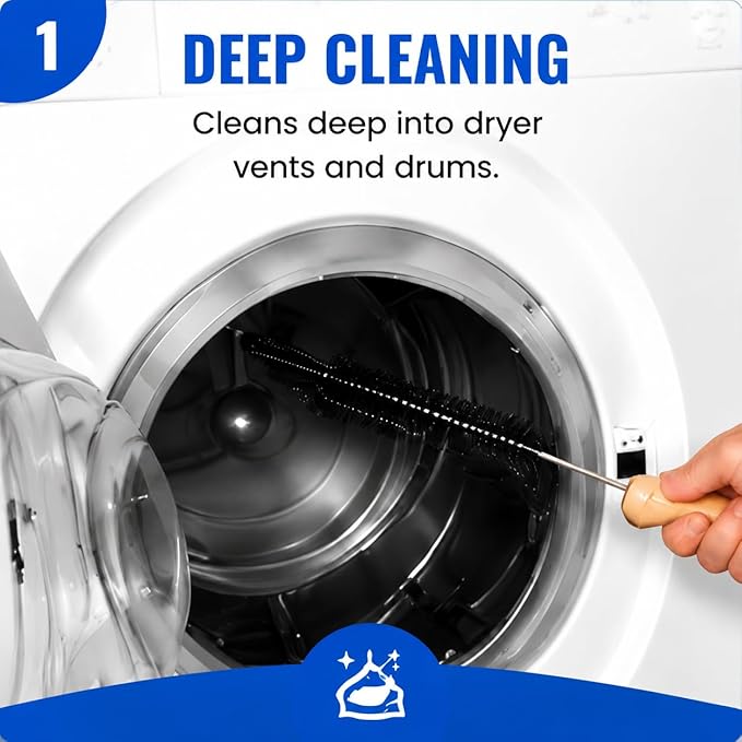 Dryer Lint Brush Vent Cleaner Lint Trap Cleaning Tool Dryer Vent Brush Long Flexible with Wood Handle 27.95 Inches Medium Size for Dryer Vent Cleaning DIY Enthusiasts Homeowners (2, PCS)