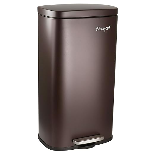 Elama Kitchen, Home and Office Versatile Step Trash/Recycling Bin with Slow Close Mechanism (3 Piece 7.9 Gallon + 2 x's 1.32 Gallons Bronze)