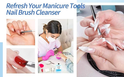 Nail Brush Cleaner - Special for Gel/Nail Art Brushes & Makeup Brush Care, Must-Have for Renewal, 40ml/1.35fl.oz (3pcs Nail Brush Cleaner)