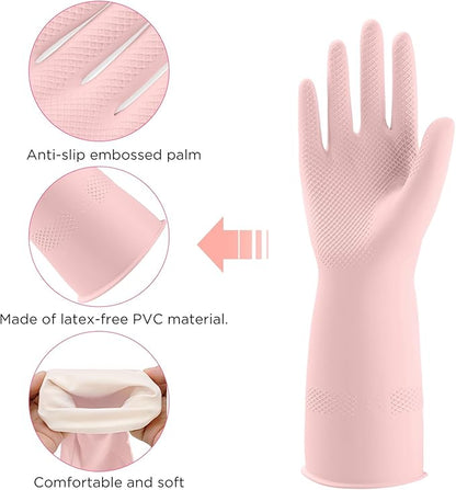 Rubber Gloves for Household, Dishwashing Gloves for Kitchen, Reusable
