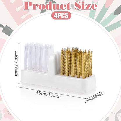 4pcs Nail Drill Wire Cleaner Brush Art Nail Bit Cleaning Brush Drill Bit for Nail Salon, Acrylic Nail Brush Tool Nail Tech Essentials Equipment Gel Nail Accessories