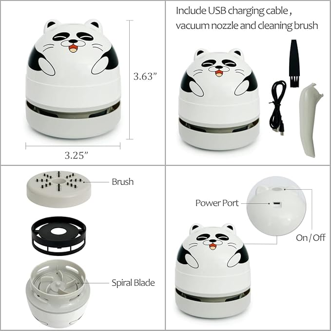 allydrew Mini Portable USB Desktop Vacuum, Panda