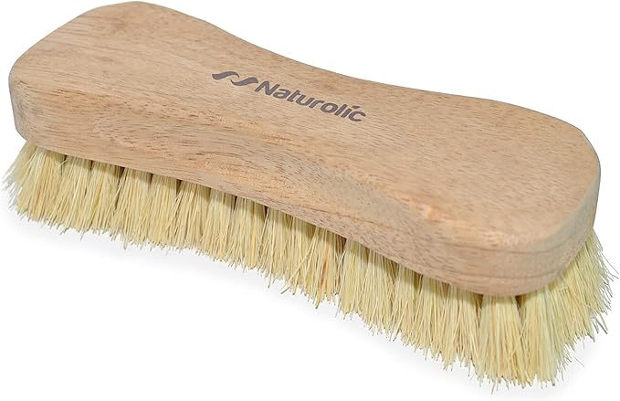 All-Natural Wooden Scrub Brush Set – 12 Pack | Tampico Bristle Scrub Brushes for Cleaning | Soft Floor Scrubber for Tile, Grout, Bathroom, Kitchen & Delicate Surfaces | Commercial Cleaning Supply