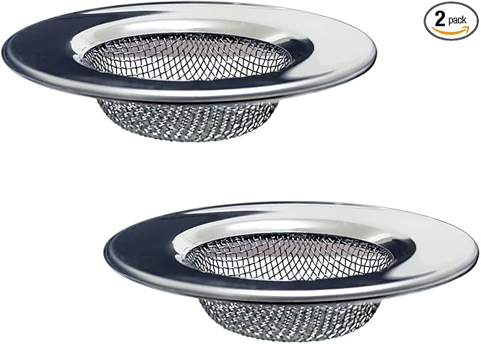 Seatery 1.50" Bathtub Strainers, Bathroom Sink Strainers, Shower Drain Hair Catcher, Drain Strainer for Laundry, Mop Pool, Utility, Slop, RV Sink, Stainless Steel, Pack-2