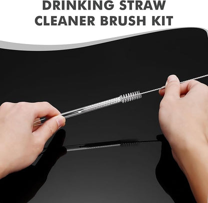 Straw Cleaner Brush, Reusable Metal Handles Straw Cleaning Brush Extra Long for Stanley Mug 40, 30, 20 oz, 10mm 15mm Wide for Sippy Cup, Water Bottle and Tubes Pipe
