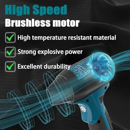 Mini Jet Dry Blower Turbo Fan Compatible with Bosch 18V Battery, for Bosch Battery Powered 130000RPM Portable Handheld Cordless Blower for Car, Leaf, Workshops, Lawns, Cleaning(no Batteries)