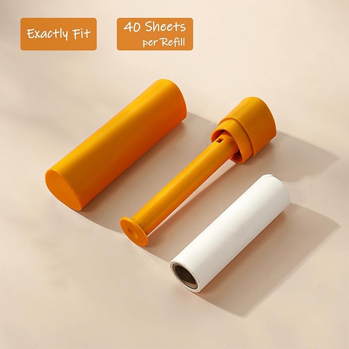 3.7 inch Lint Roller Refills for Portable Travel Lint Rollers, 6 Rolls by 40 Sheets/Roll Total 240 Sheets, Extra Sticky and Super Easy Peel…