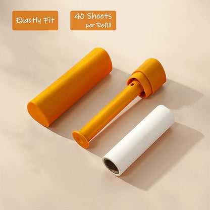 3.7 inch Lint Roller Refills for Portable Travel Lint Rollers, 6 Rolls by 40 Sheets/Roll Total 240 Sheets, Extra Sticky and Super Easy Peel…