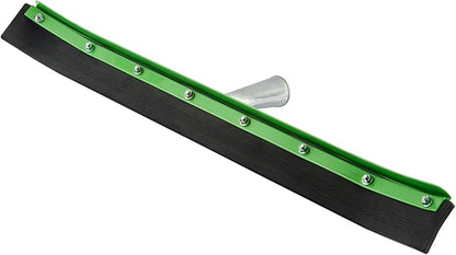 Restaurantware-SQUEEGEE ONLY: Clean Tek Professional 24 Inch Curved Floor Squeegee, 1 Broom With Rubber Blade - Handle Sold Separately, Heavy-Duty, Green Steel Wiper, Ideal For Floor, Tiles