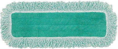 Rubbermaid Commercial Products HYGEN 18 inch Microfiber Dust Pad with Fringe, Green, For Janitorial/Professional Cleaners and Heavy-Duty industrial Cleaning/Dusting/Sweeping