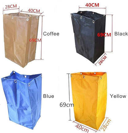 HYFT-HOME Replacement Janitorial Cart Bag,Waterproof High Capacity Thickened Housekeeping Commercial Janitorial Cleaning Cart Bag(16 x 11 x 27inches) (Black), One Size