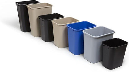 Coastwide Professional Plastic Trash Can, 7 Gallon, Beige