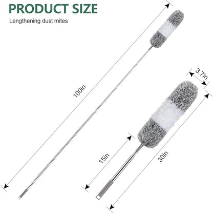 SetSail Extra-Long Dusters with Extension Pole 100-inch for Cleaning Bendable Microfiber Head Washable Ceiling Fan Cleaner Duster for Corner