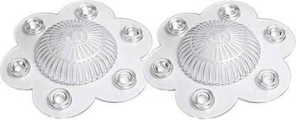 2-Pack Hair Catcher Drain Cover – 5" Dome-Shaped Soft PVC with 6 Suction Cups – Clear Hair Stopper for Shower & Bathtub Drains – Prevents Clogs Without Blocking Water Flow