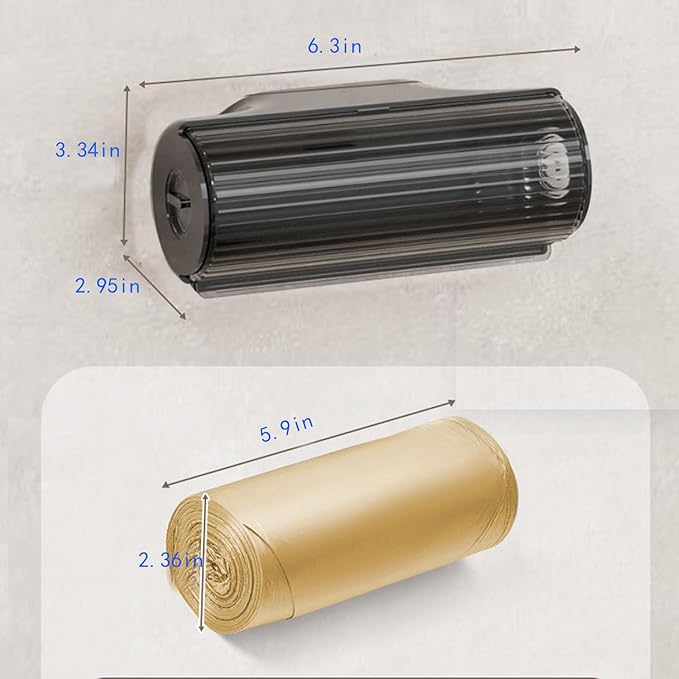 1 Pcs Trash Bag Dispenser Extra Large Trash Bag Dispenser Roll Holder Garbage Storage Box Organizer Plastic Bag Organizer for Kitchen (Black)