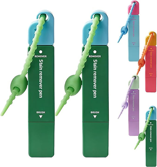Double-Headed Instant Stain Remover Pen, Portable Dual-Tip Stain Remover Pen for Clothes Spot, Instant Fabric Stains Removers Pens for Oil Wine and Food Stains, Dates, Office, Travel Using (Green)
