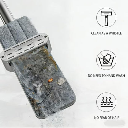 Wet Dry Flat Microfiber Mop for Hardwood Floors, 6 Washable Pads Included, 360° Swivel Mop for Home Kitchen Tile & Laminate Floors