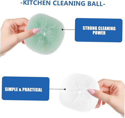 ORFOFE Kitchen Brush Pot Ball Cleaning Balls Tool High Performance Scrubbers for Cookware Cleaning Dishwashing Random Color