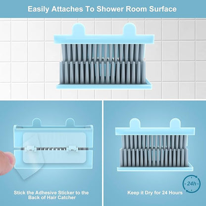 Hair Catcher, Reusable Shower Wall Hair Collector Hair Trap for Drain Protector, Silicone Hair Catcher for Bathroom Bathtub