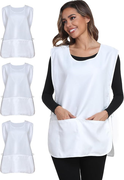 Xeoxarel Unisex Cobbler Apron with 3 Pockets, Smock Vest Apron, Suitable for Cooking，Kitchen，Garden，Hairstylist，Cleaning，Art