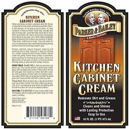 Parker and Bailey Kitchen Cabinet Cream-Wood Cleaner-Grease Remover 16 oz (2)