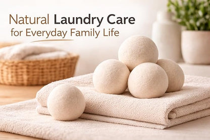 Wool Dryer Balls 6 Pack, 100% New Zealand Wool, Reusable Dryer Balls for Laundry, Natural Fabric Softener, Helps Reduce Drying Time, Wrinkles & Static Cling, 2.6 Inch
