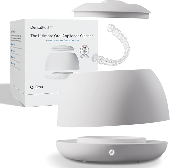 Zima Dental Pod PRO: New Ultrasonic Retainer Cleaner Machine. Market-Leading, Best Aligner Cleaner, Nightguard Cleaner, Mouthguard Cleaner, Denture Cleaner, Ultrasonic Cleaner for Oral Dental Care