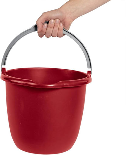Sterilite 10 Qt Spout Pail with Handle, Bucket for Household Cleaning, Washing The Car, and Mopping, Spout to Easily Pour Water, Red, 36-Pack