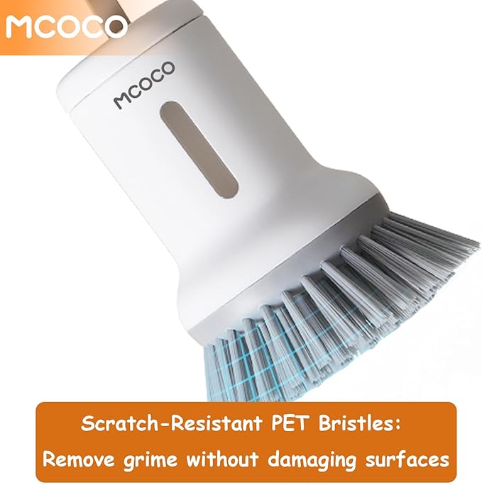 Soap Dispensing Palm Brush Scrub Brush with Soap Dispenser Palm Dish Brush Soap Dispenser Brush Dish Scrub Brush for Kitchen Cleaning, Pan, Pot, Sink 2 Pack White
