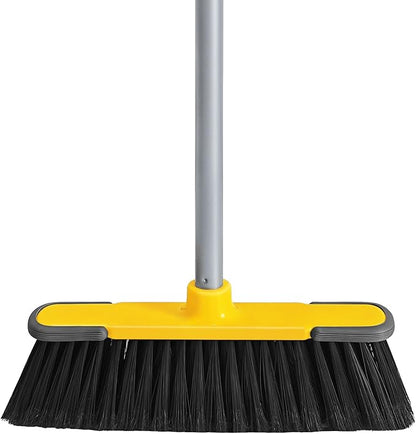 Yellow Indoor Broom 54" Long Handle House Brooms for Floor Cleaning Sweeping Broom for Kitchen, Garage, Lobby, Patio and Garden